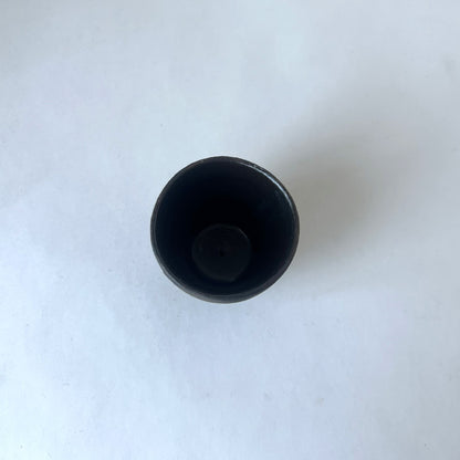西川聡 黒銀彩ぐい呑み ①